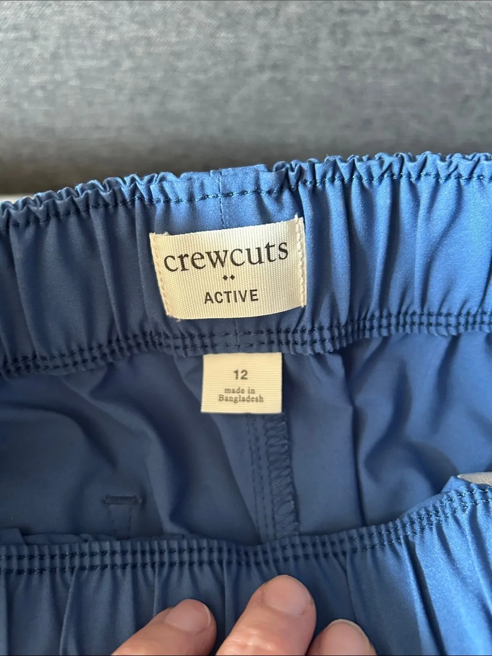 J Crew Crewcuts Boys Solid Blue Elastic-Waist Active shorts, size 12